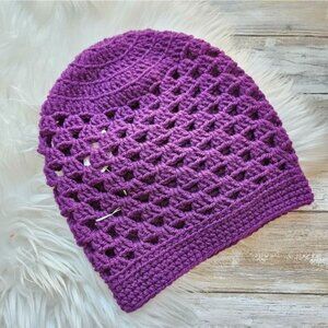 Toddler Hat from Cotton N Kandi on Etsy- 18" Lacey Slouchy in Dark Orchid